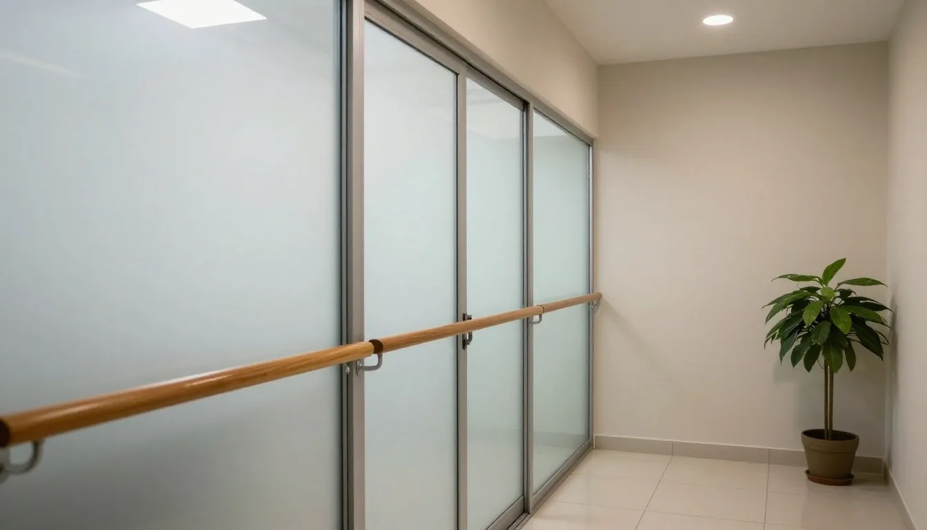 Detalle de banco de madera con luz suave de ventana